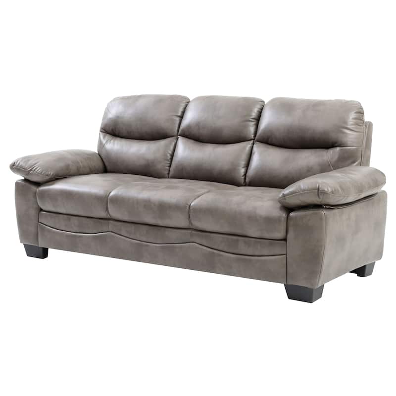 Marta Faux Leather Sofa - Grey