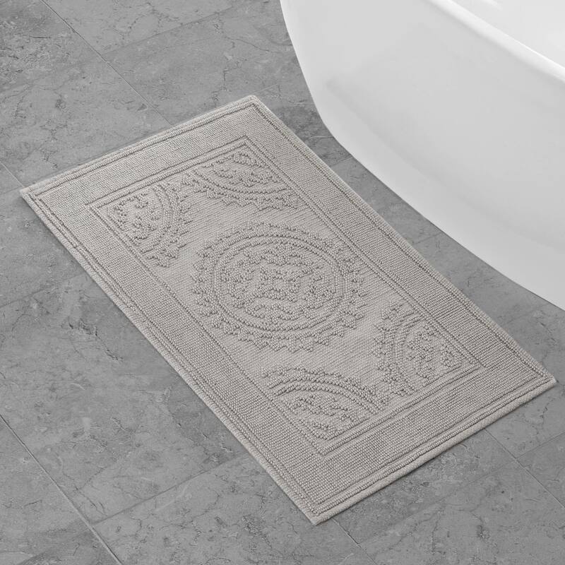 Jean Pierre Cotton Stonewash Medallion 21 x 34 in. Bath Rug