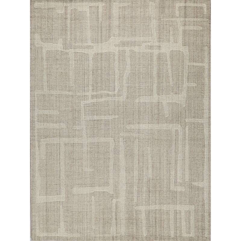 Breckenridge Handmade Hand Tufted New Zealand Wool Beige/Ivory Area Rug.