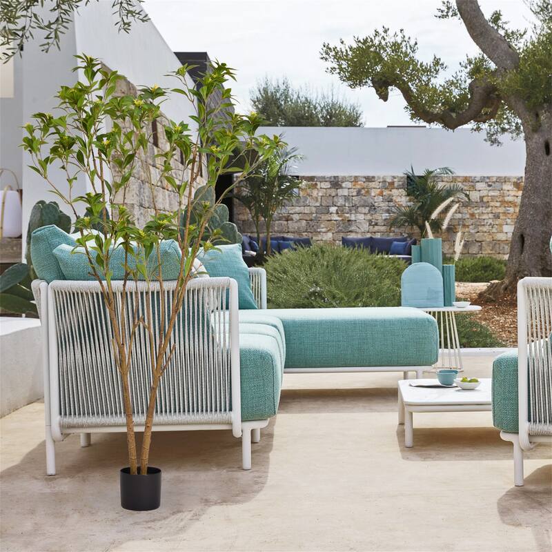 5.2FT Artificial Citrus Tree with Lifelike Leaves & Flowers