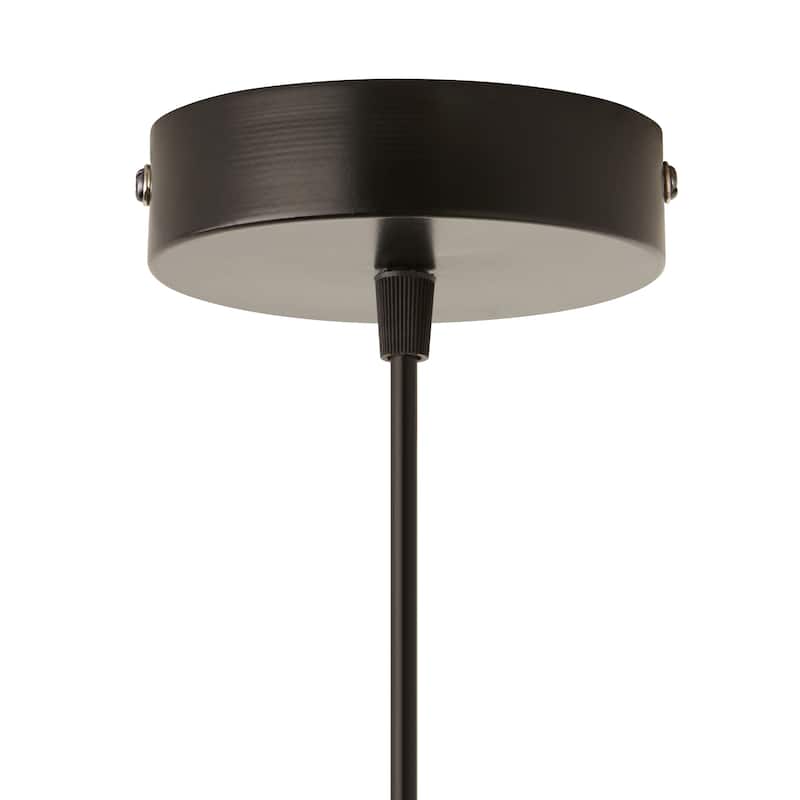 River of Goods Black Metal and Glass 9.75-Inch Pendant Light with Adjustable Hanging Cord - 9.75" x 9.75" x 9.75/68.75"