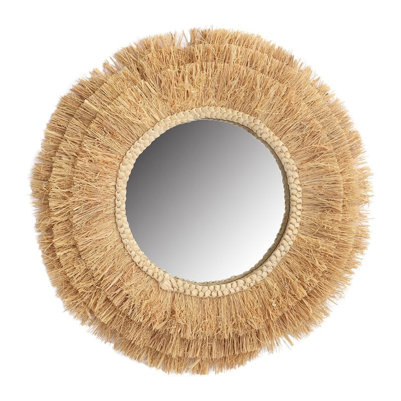 Rayna Round Grass Wide Frame Boho Wall Mirror - 31"H x 31"W x 1.5"D