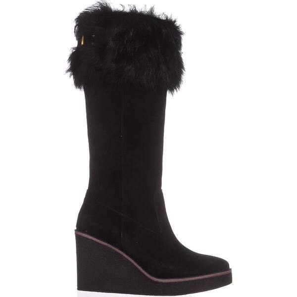 Shop Ugg Valberg Wedge Winter Boots Black Suede Overstock