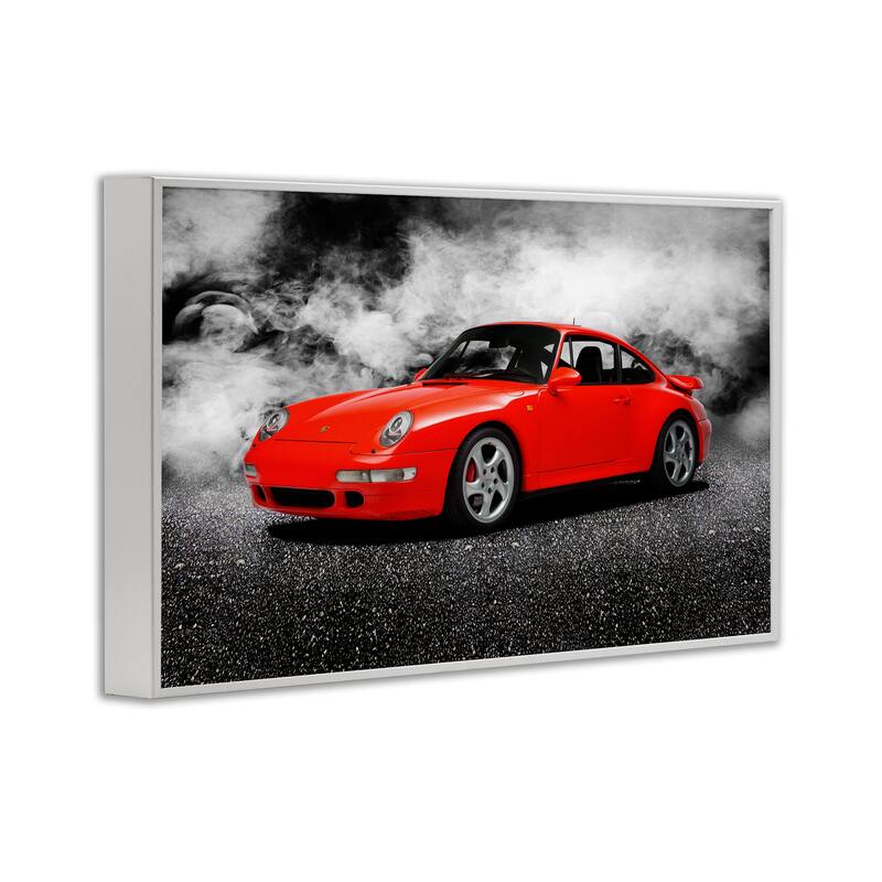 Stupell Bold Red Sports Car Framed Giclee Art Design By Mark Rogan