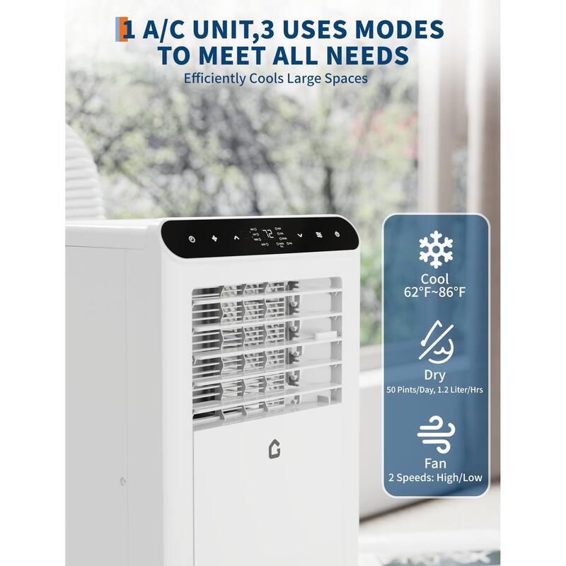 10000 BTU Portable Air Conditioner with Heater & Dehumidifier