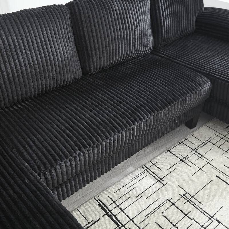 U-Shaped Modular Sectional Sofa with Double Chaise Lounge, Convertible Deep Seat Sleeper Sofa, Velvet Upholstered 4 Seater Sofa