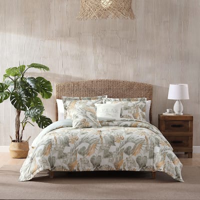 Tommy Bahama Raw Coast Green Cotton Reversible Duvet Cover Set