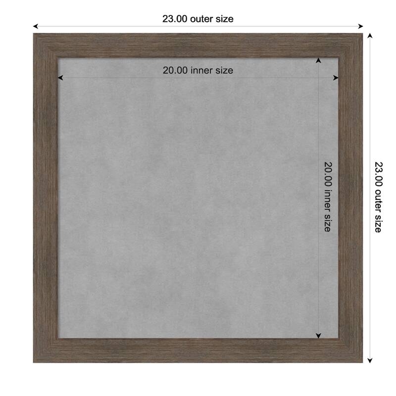 Amanti Art Hardwood Mocha Narrow Framed Magnetic Board - Board Size 20x20