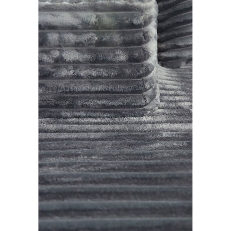 Modular Sectional Sofa with L-Shape Chaise Lounge, Corduroy Deep Seat Cloud Couch, Corner Upholstered Sofa with 2 Pillows