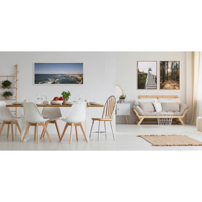 Kate and Laurel Sylvie Maine Lighthouse Framed Canvas by Patricia Hasz