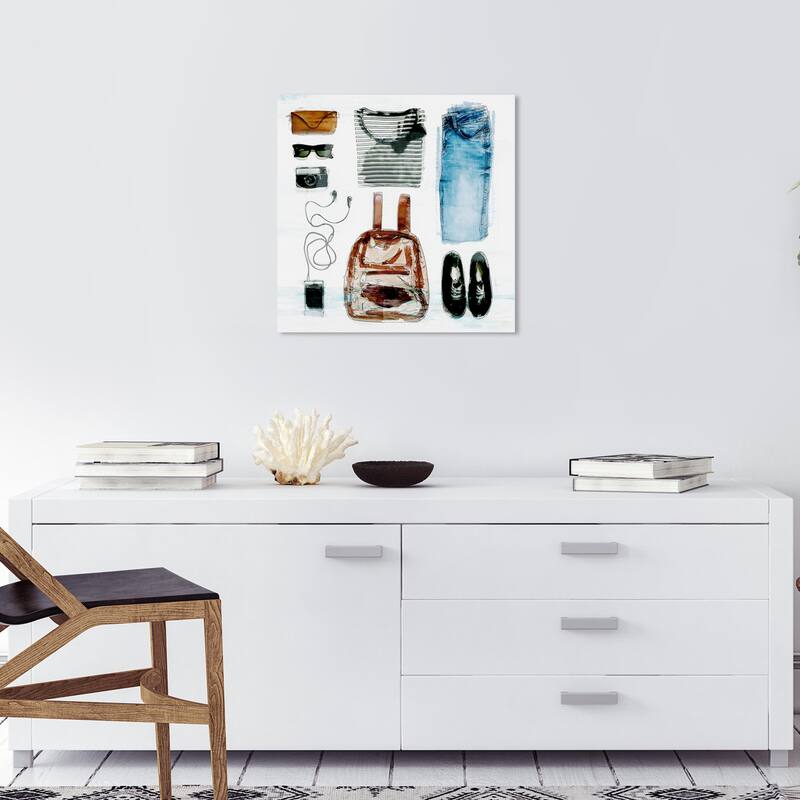 Wynwood Studio Canvas Fashion and Glam Updated Summer Kit Brown and Dark Brown Modern & Contemporary Wall Art Canvas Print - 20 x 20