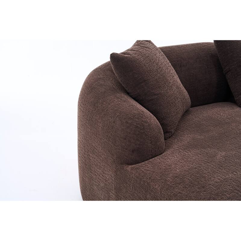 Full Compression Sponge L-Shape Sectional Sofa, Brown Modular Couch, 30D High-Density for Apartment Living Room