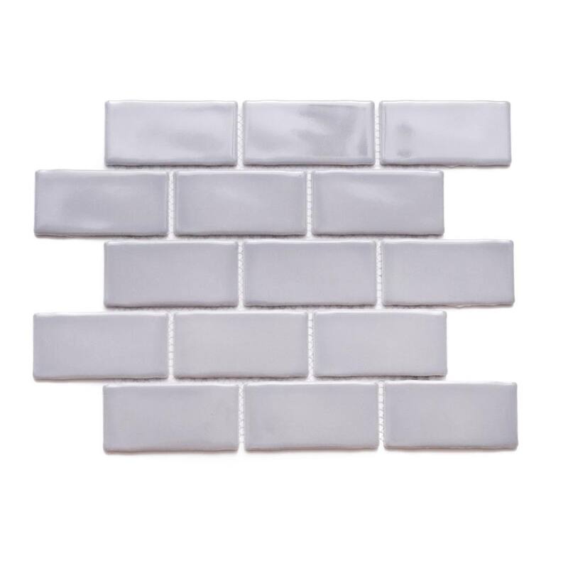 The Tile Life Metro 12x11 Light Grey Brick Porcelain Backsplash Wall Tile