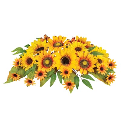 Artificial Fall Sunflower Memorial Stake - 19 x 8.5 x 8