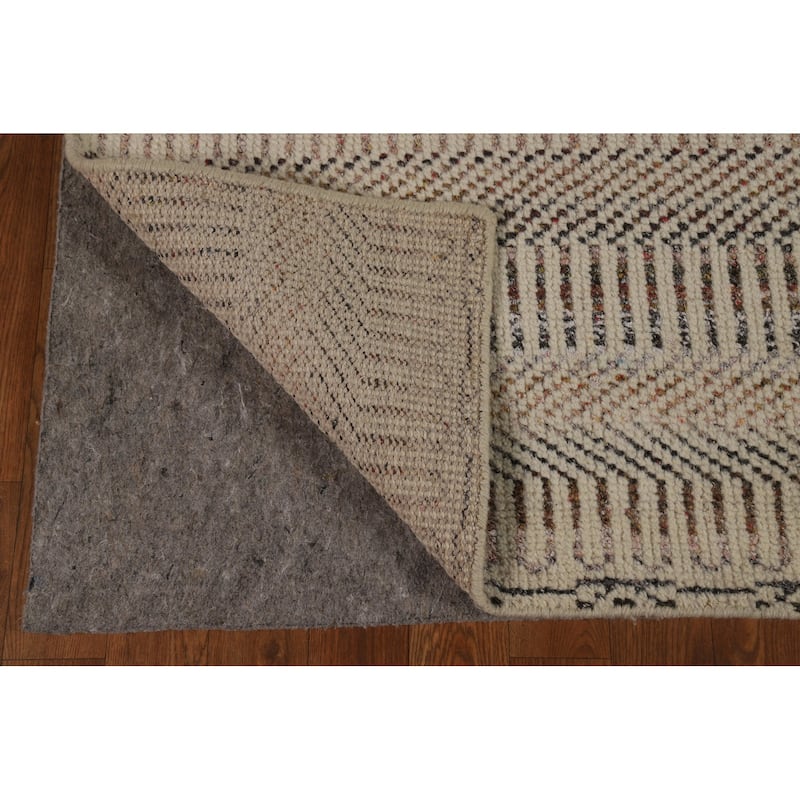 All-Over Geometric Moroccan Oriental Area Rug Handmade Wool Carpet - 4'10" x 7'11"