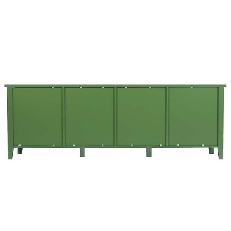 Antique Green TV Console with Changhong Glass - 71" Entertainment Center for Bedrooms & Living Rooms