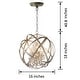 preview thumbnail 3 of 9, Benita 4-light Light Gold with Bronze Metal Crystal Orb Chandelier