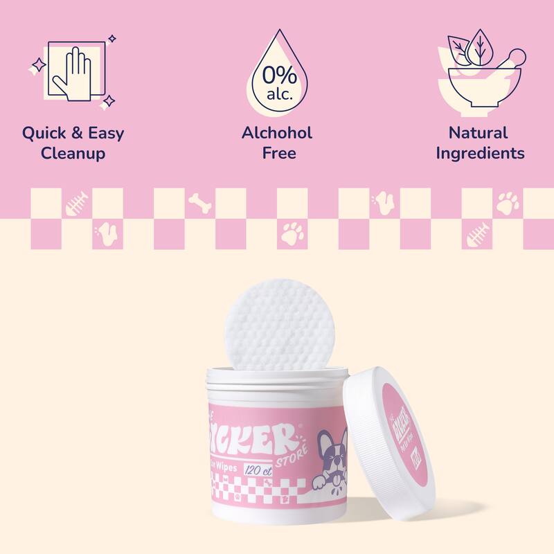 Dog Ear Cleaning Hypoallergenic Wipes with Extracts of Chamomile and Oat Kernel (120 Count) - 1-Pack - 120 Count