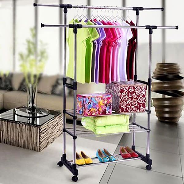 Double clothes rack discount bed bath and beyond