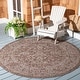 preview thumbnail 33 of 180, SAFAVIEH Courtyard Aquata Indoor/ Outdoor Waterproof Patio Backyard Rug 4' Round - Brown/Ivory