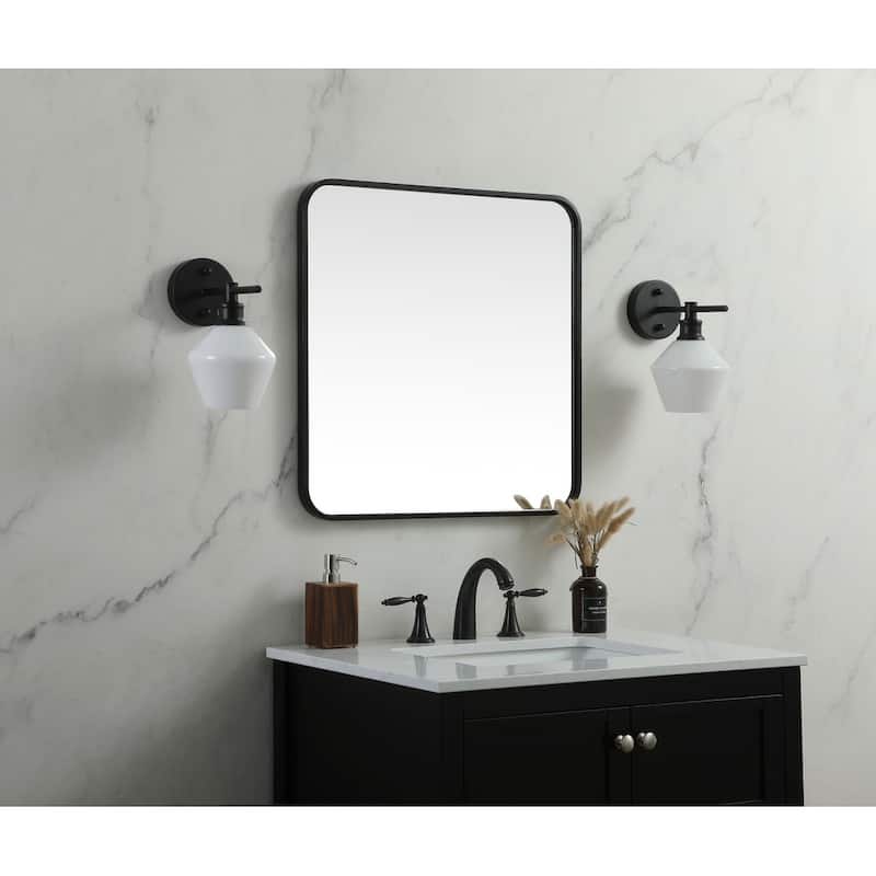 Indigo Home Soft corner metal square mirror 24x24 inch