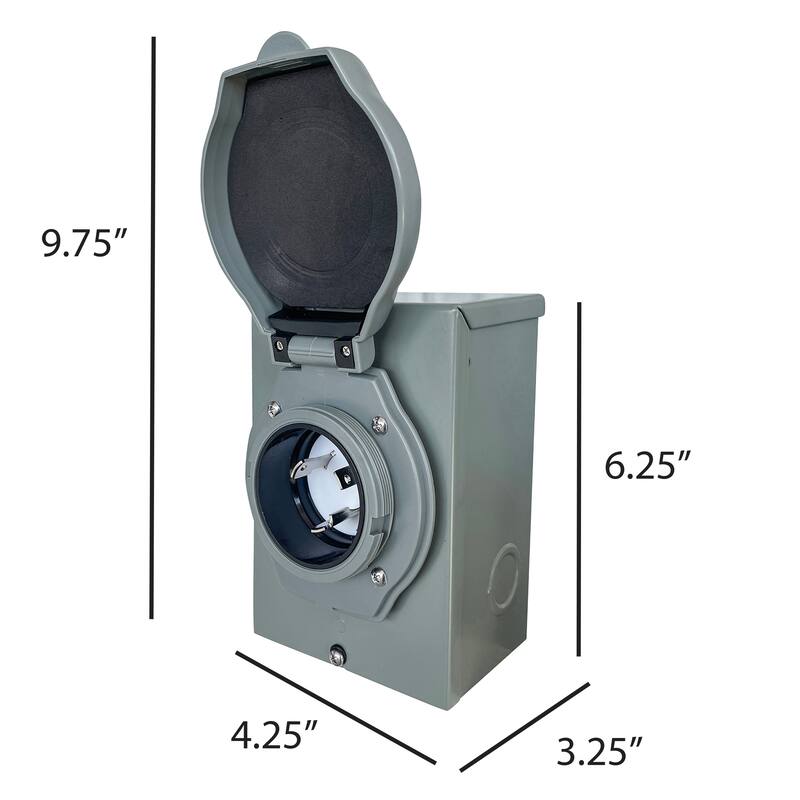 30 Amp Generator Power Inlet Box - 4.25Lx3.25Wx6.25H