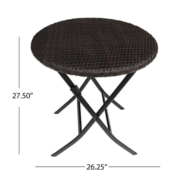 Folding wicker best sale bistro set