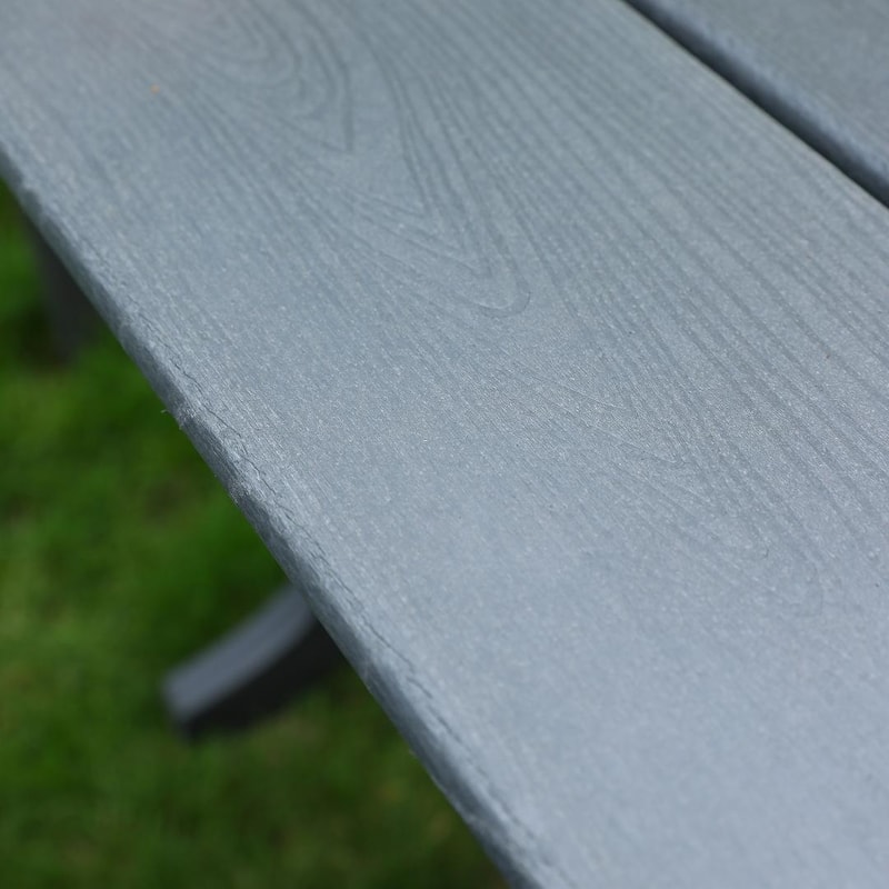 Modern HDPE Patio Dining Table, with Umbrella Hole, Weather Resistant, for Outdoor, Yard, Lawn (1 Piece - 35.43"Table)