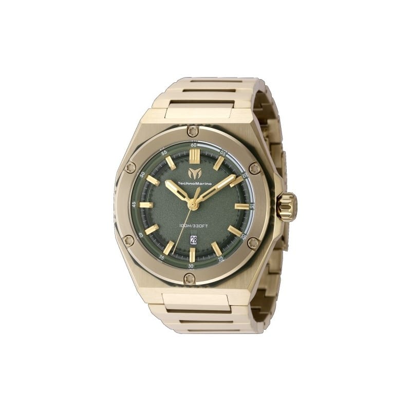 Technomarine Men's TM-416062 CORAL Quartz 3 Hand Olive Green Dial Watch