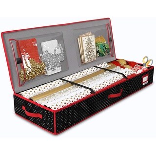 Gift Wrap Organizer and Storage Box Holds 24 Rolls-Tree Print
