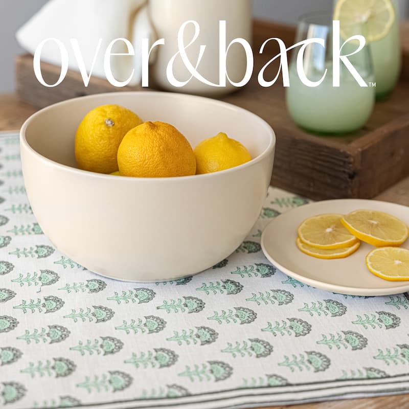 over&back Hand-Blocked 100% Cotton Placemats - Machine Washable - Set of 4