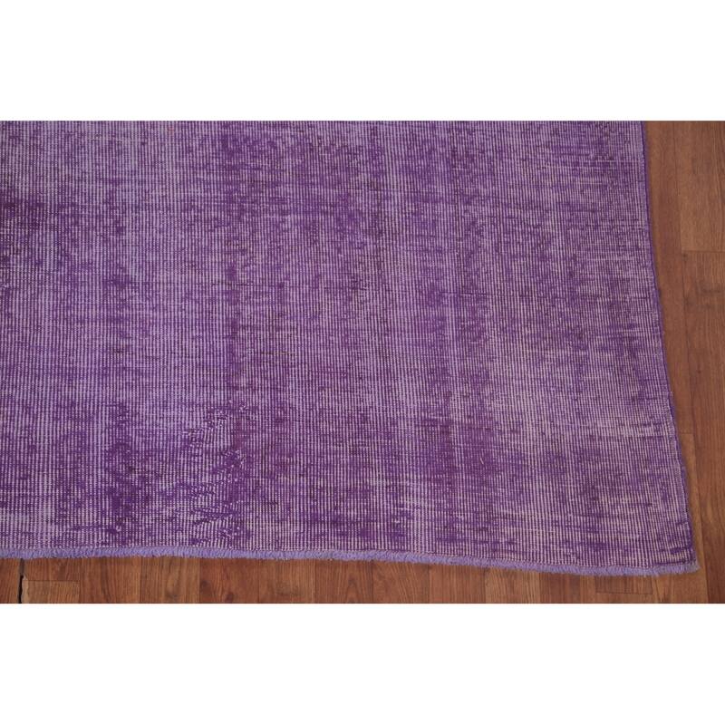 Over-Dyed Purple Anatolian Turkish Vintage Rug Handmade Wool Carpet - 6'10" x 10'0"