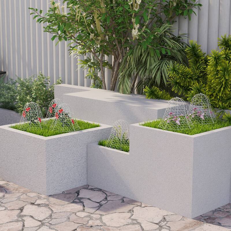 Outsunny Garden Chicken Wire Cloche, 16" x 13" Stackable Animal Plant Protectors, 6 Pack of Metal Crop Cages