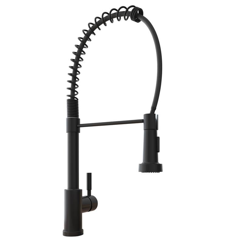 Matte Black High Arc Spring Style Touch Control Kitchen Faucet with Pull Out Sprayer