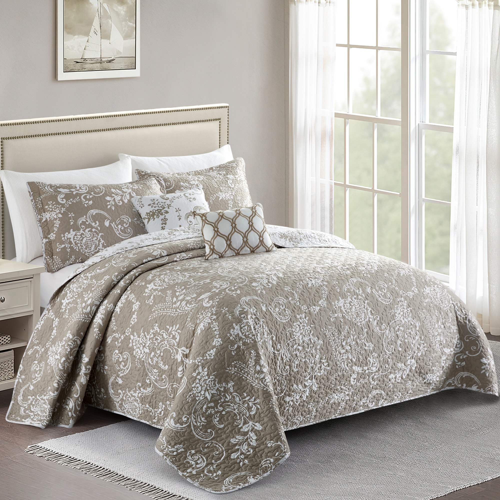 Serenta 5 Piece Printed Microfiber LA Boheme Bedspread Set