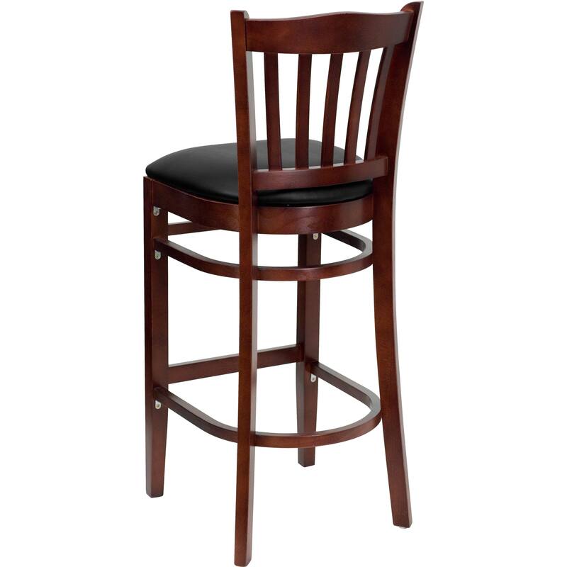 2Pk Vertical Slat Back Wood Restaurant Barstool - Hospitality Seating