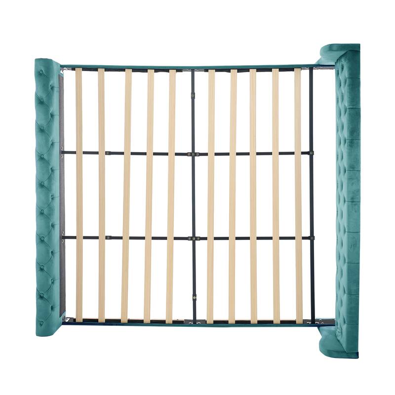 Christopher Knight Home - Amara Traditional Velvet Upholstered Sleigh Bed with Wingback Headboard & Scroll Footboard, King Size