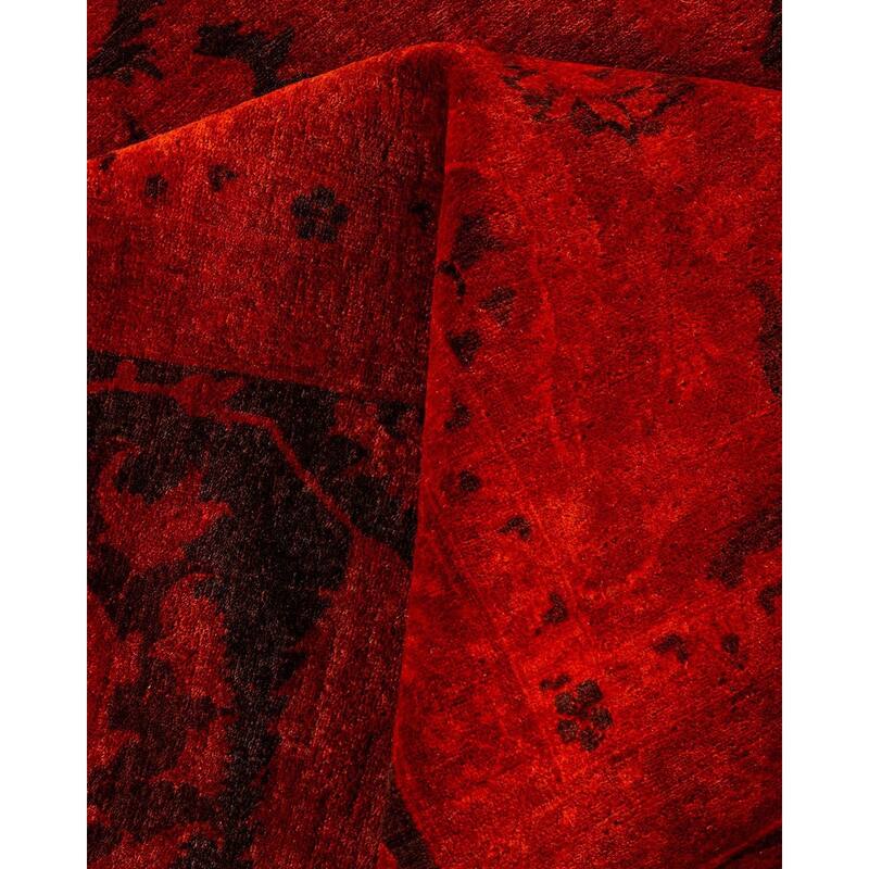 Overdyed, One-of-a-Kind Hand-Knotted Area Rug - Orange - 12' 2" x 15' 5"