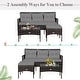 preview thumbnail 11 of 33, Costway 3PCS Patio Rattan Furniture Set 3-Seat Sofa Cushioned Table - See details