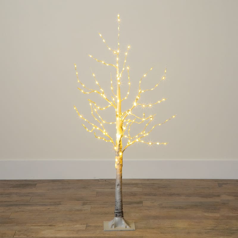 Pre-Lit Birch Christmas Tree - 4' - Warm White LED Lights