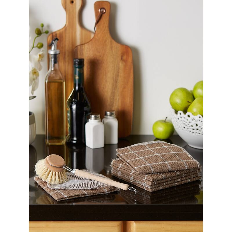 DII Black Buffalo Check Scrubber Dishcloth Set of 6