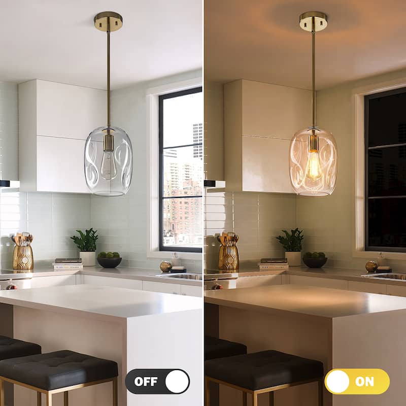 Starsky Modern 1-light Abstract Clear Glass Pendant Light(Available in Single or Set of 2)