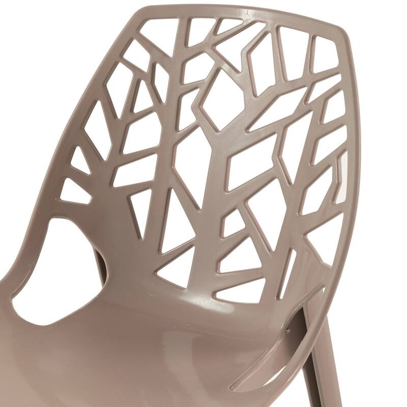 Stackable Dining Chair in Polypropylene Modern Cut-out Design Backrest Accent Side Chair