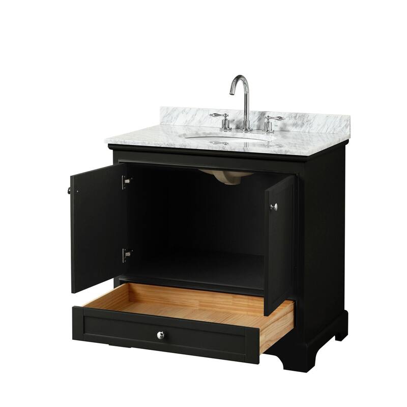 Wyndham Collection Deborah 36" Free Standing Single Vanity Set with