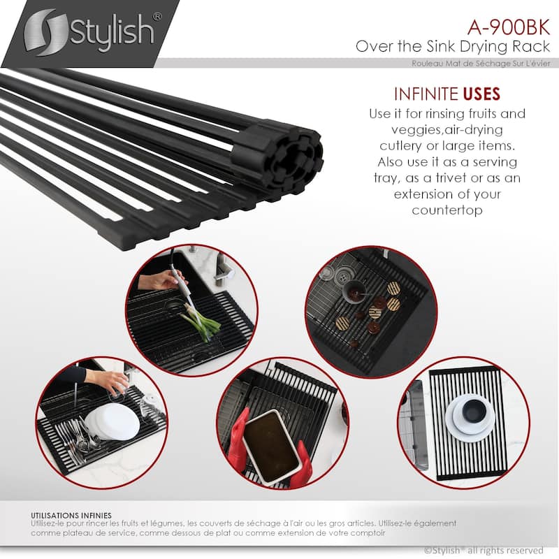 STYLISH Multipurpose Over Sink Roll-Up Dish Drying Rack