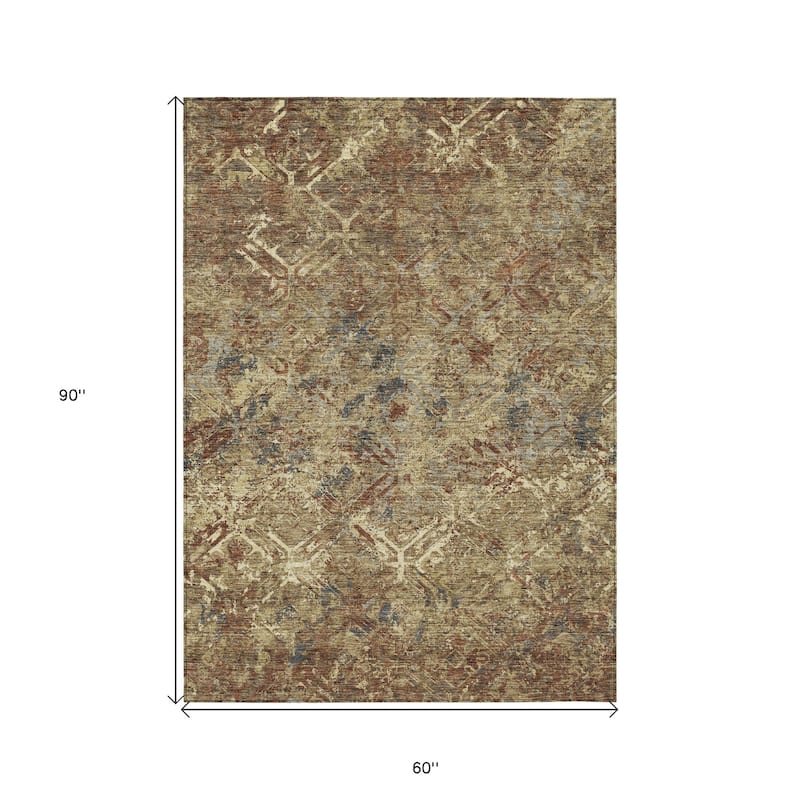 HomeRoots Geometric Transitional Rectangle Outdoor Rug