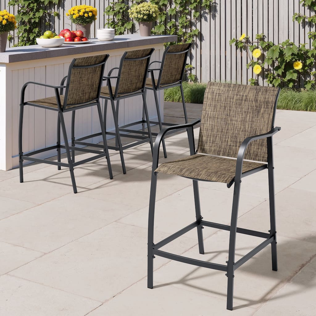 VredHom Outdoor Patio Bar Stools Lightweight Bar Chairs - 21.3" W x 22.5" D x 44" H