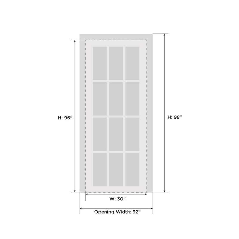 SartoDoors Veregio 7412 | Interior French Doors French Door | Solid Wood w/ Glass | Slab Only | 18x80, Antracite