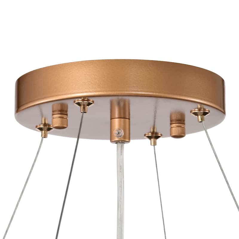 Francisca Shiny Bronze Hand-made Frame Chandelier - 26 inches in diameter x 6.7 inches H