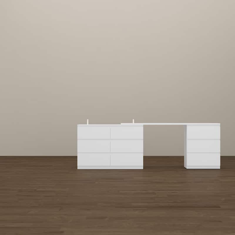 Transformative White Entertainment Center Home Desk Dresser Chest